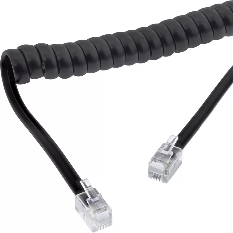InLine® Hörer Spiralkabel RJ10 Stecker / Stecker schwarz max. 4m InLine® Hörer Spiralkabel RJ10 Stecker / Stecker schwarz max. 4m