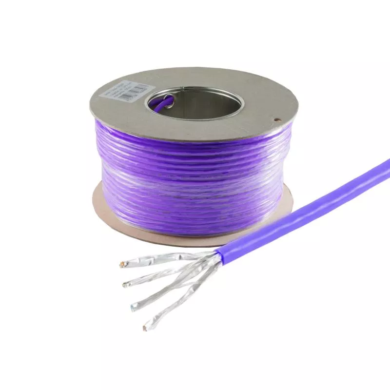 Cat 7A Verlegekabel, S/FTP, PiMF, AWG23, LSZH, 1000 MHz, Cca, Lila