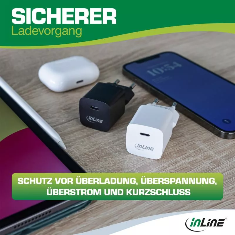 InLine® USB Netzteil Ladegerät Single USB-C, 33W, schwarz InLine® USB Netzteil Ladegerät Single USB-C, 33W, schwarz