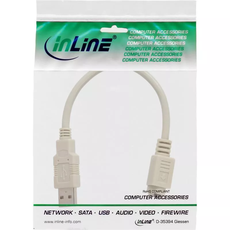 InLine® USB Adapter Kabel USB Stecker A auf PS/2 Buchse 0,2m