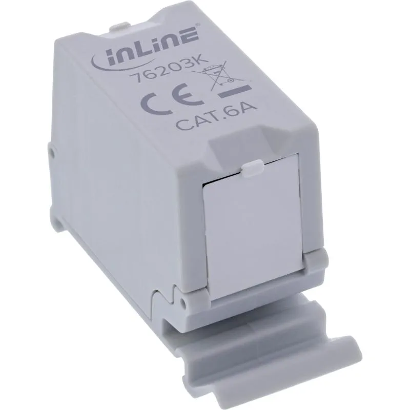 Cat.6A RJ45 Doppelkupplung für Hutschiene – 10G-tauglich, geschirmt