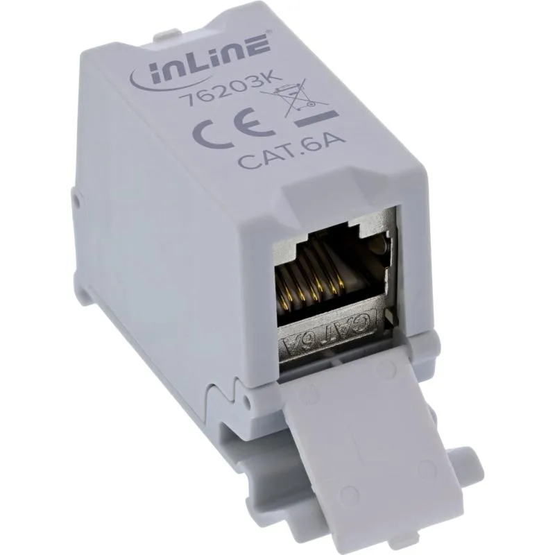 Cat.6A RJ45 Doppelkupplung für Hutschiene – 10G-tauglich, geschirmt