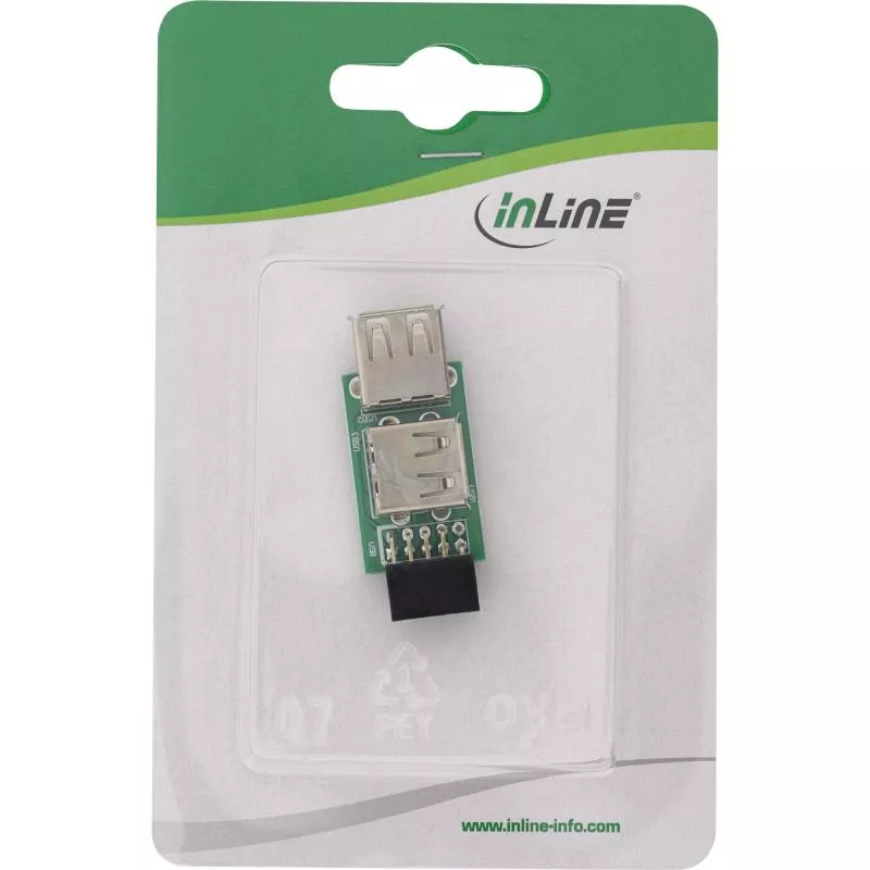 InLine® USB 2.0 Adapter 2x Buchse A auf Pfostenanschluss