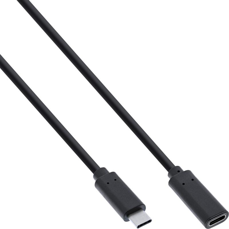 InLine® USB 3.2 Gen.1x2 Kabel, USB-C Verlängerung ST/BU, schwarz