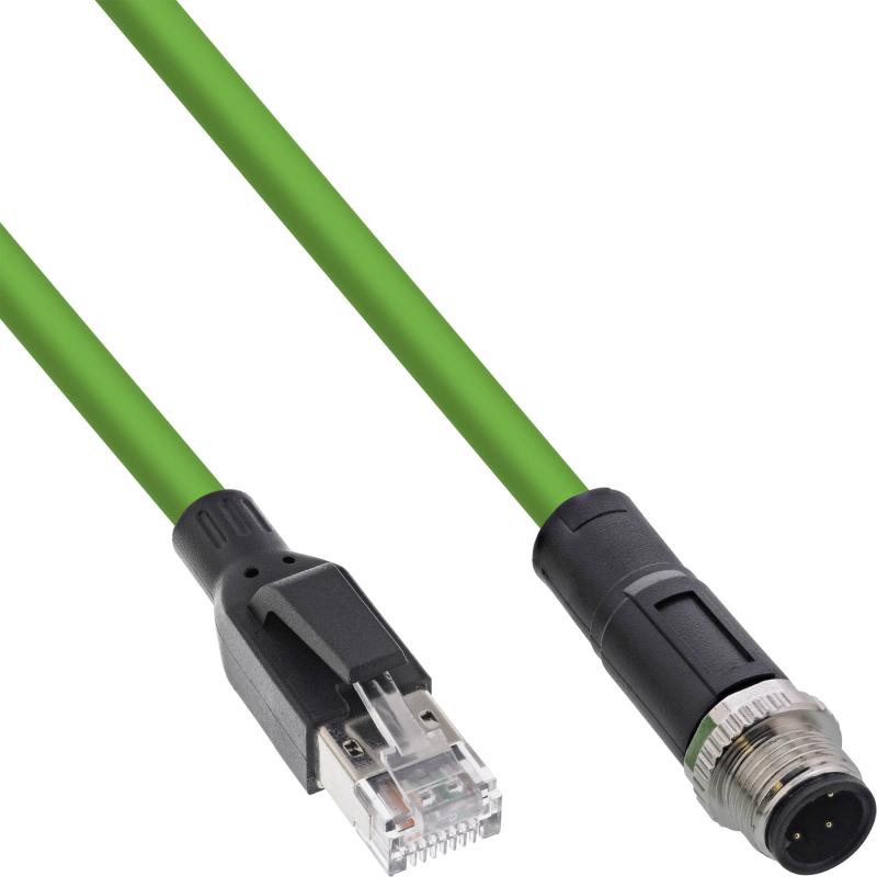 Industrie Netzwerkkabel M12 4-Pin D-kodiert auf RJ45 – Robustes Verbindungskabel, PUR