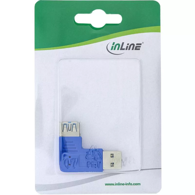 InLine® USB 3.0 Adapter Stecker A auf Buchse A links gewinkelt 90°