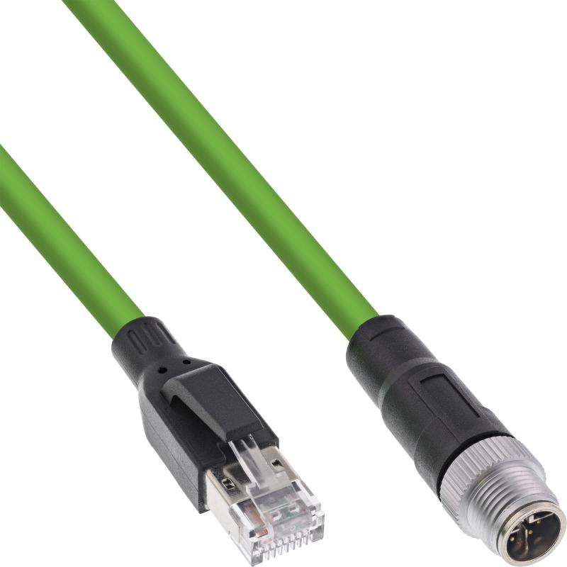 Industrie Netzwerkkabel M12 8-Pin X-kodiert auf RJ45 – Cat 6A, PUR, robust