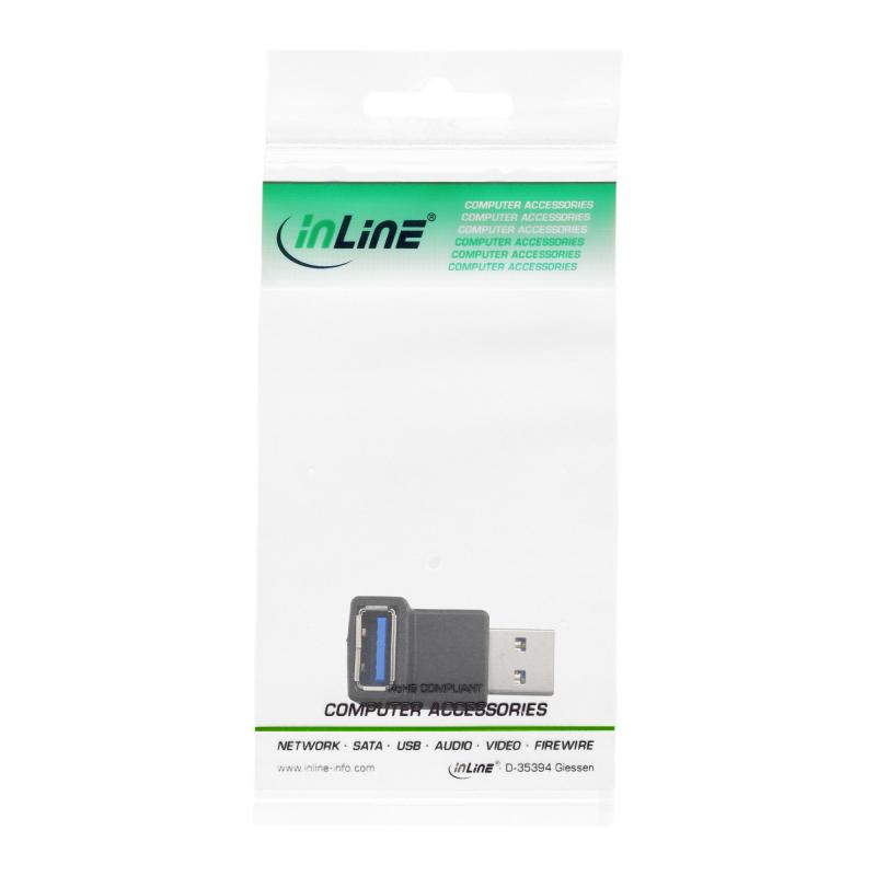 InLine® USB 3.0 Adapter Stecker A auf Buchse A gewinkelt 90°
