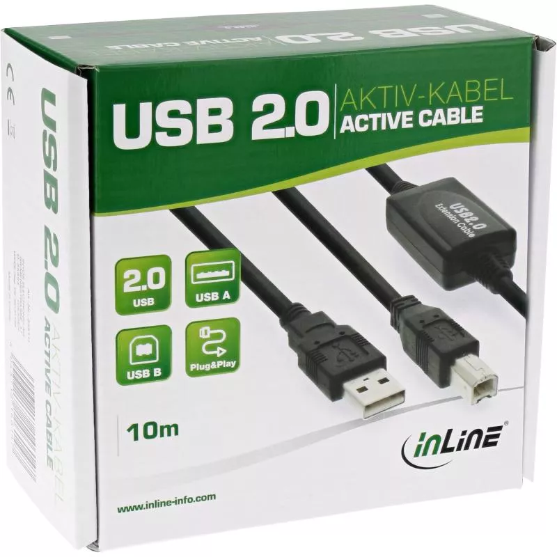 InLine® USB 2.0 Aktiv Verlängerung Signalverstärkung A an B