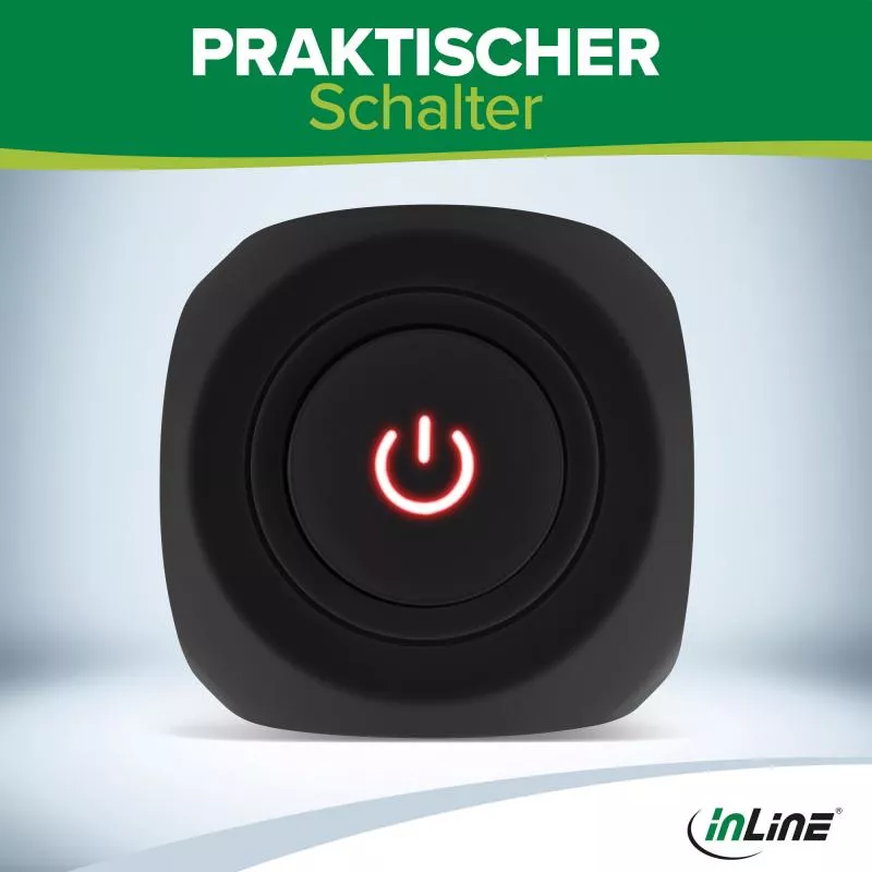 InLine® Charging Cube, 3x Schutzkontakt, 2x USB-C, 2x USB-A, schwarz, 2m InLine® Charging Cube, 3x Schutzkontakt, 2x USB-C, 2x USB-A, schwarz, 2m