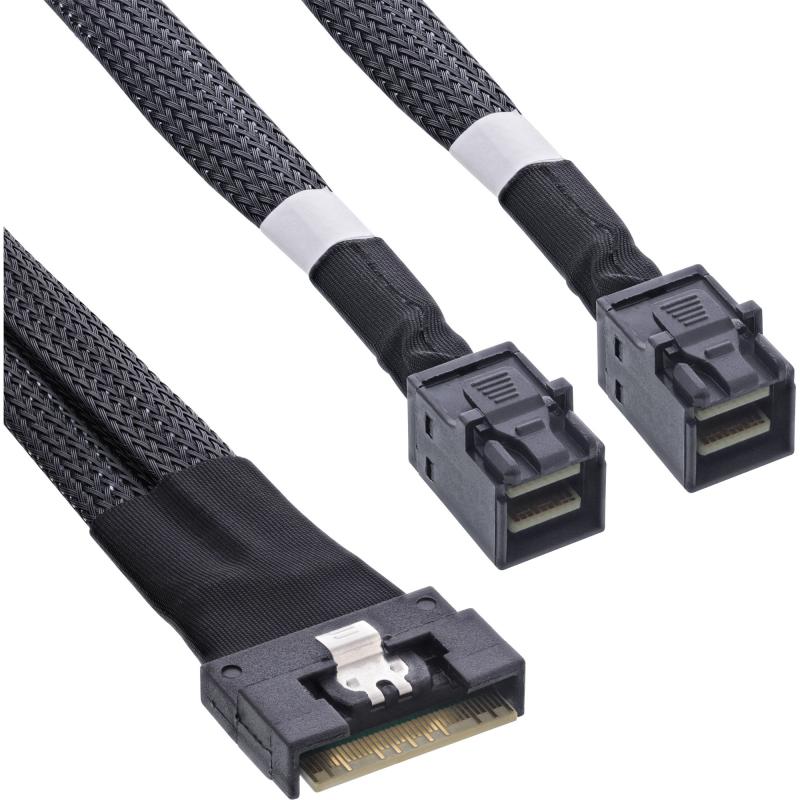 InLine® Slim SAS Kabel, SFF-8654 8i zu 2x SFF-8643