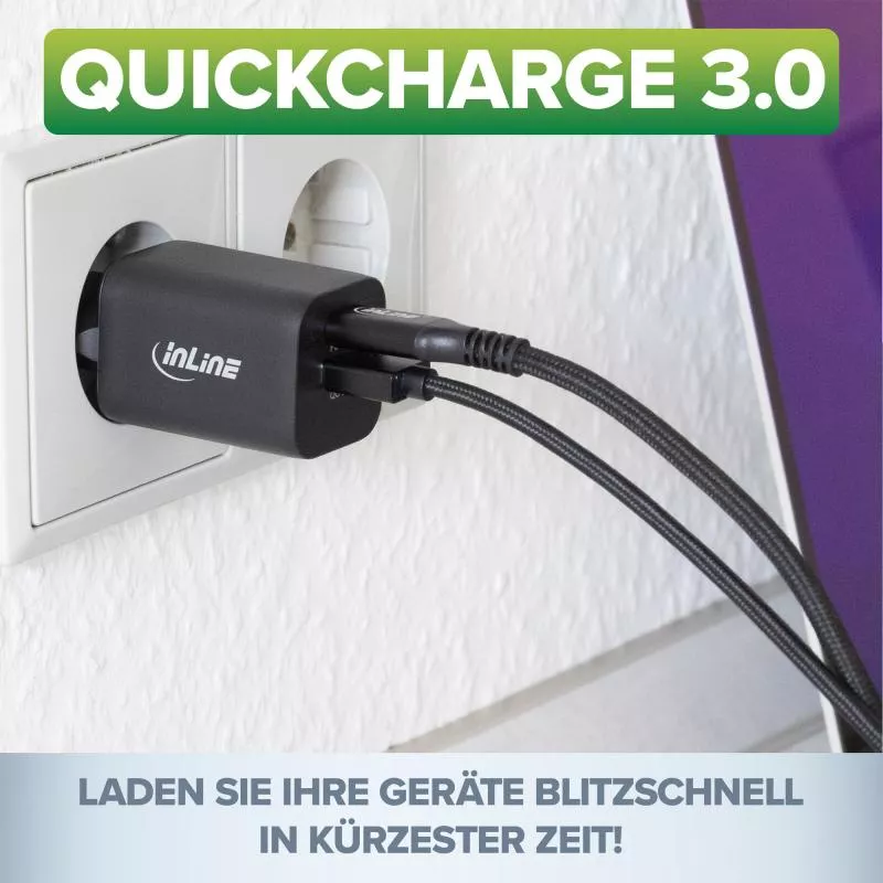 InLine® Power Delivery + Quick Charge USB Netzteil, 33W, USB-A + USB-C, weiß InLine® Power Delivery + Quick Charge USB Netzteil, 33W, USB-A + USB-C, weiß