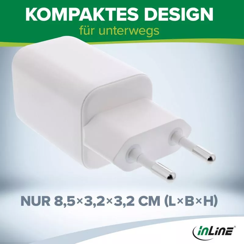 InLine® Power Delivery + Quick Charge USB Netzteil, 33W, USB-A + USB-C, weiß InLine® Power Delivery + Quick Charge USB Netzteil, 33W, USB-A + USB-C, weiß