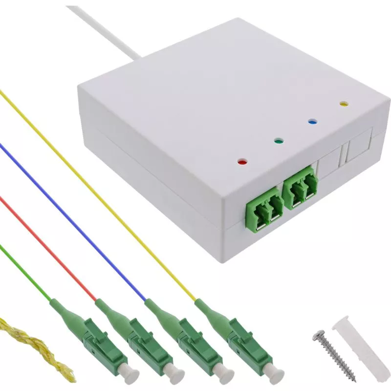 LWL Anschlussbox vorkonfektioniert – 4x LC/APC 9/125µm, 40m