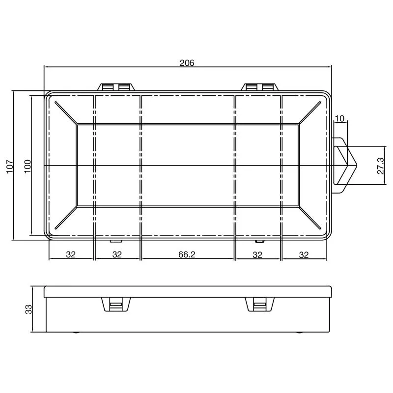 InLine® Kleinteilebox, 5 Fächer, Abmessungen: 206x107x33mm, transparent