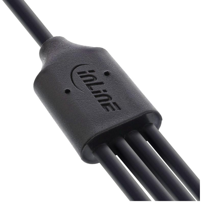 4-in-1 Y-Ladekabel USB-A auf 4x USB-C, max. 25W, schwarz