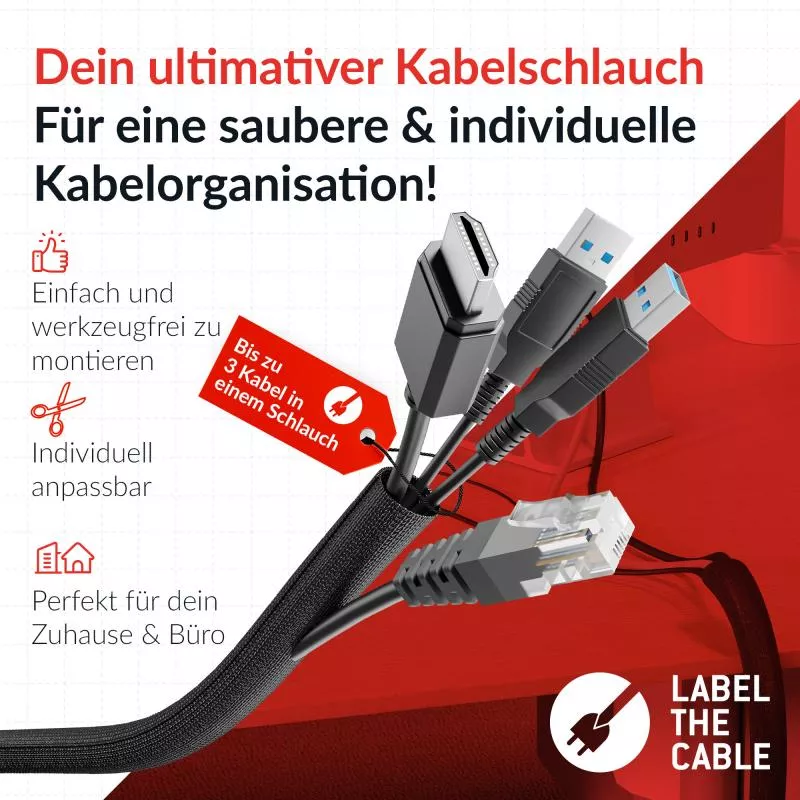 Label-The-Cable PRO 5111, LTC PRO CABLE TUBE 10mm Kabelschlauch 25m Label-The-Cable PRO 5111, LTC PRO CABLE TUBE 10mm Kabelschlauch 25m