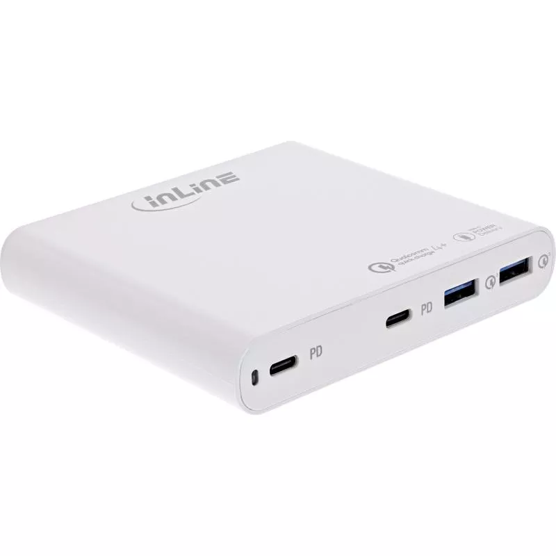 InLine® USB Netzteil, GaN Ladegerät, 4-Port, 2x USB-C + 2x USB-A, 120W, weiß InLine® USB Netzteil, GaN Ladegerät, 4-Port, 2x USB-C + 2x USB-A, 120W, weiß