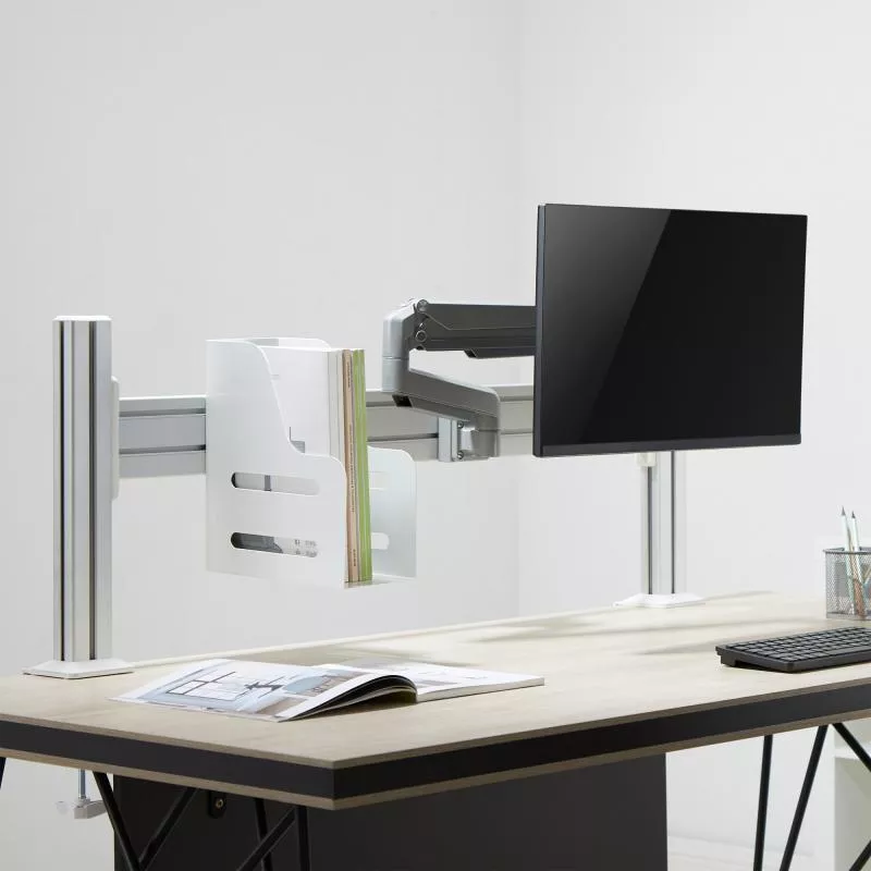 Slatwall Tischhalterung – 1m Aluminium-Panel mit 2 Stützen (0,86m)