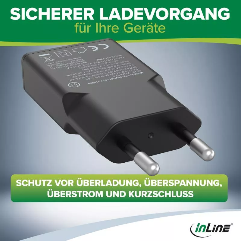 InLine® USB Netzteil Ladegerät Dual USB-C, PD, PPS, 30W, schwarz InLine® USB Netzteil Ladegerät Dual USB-C, PD, PPS, 30W, schwarz