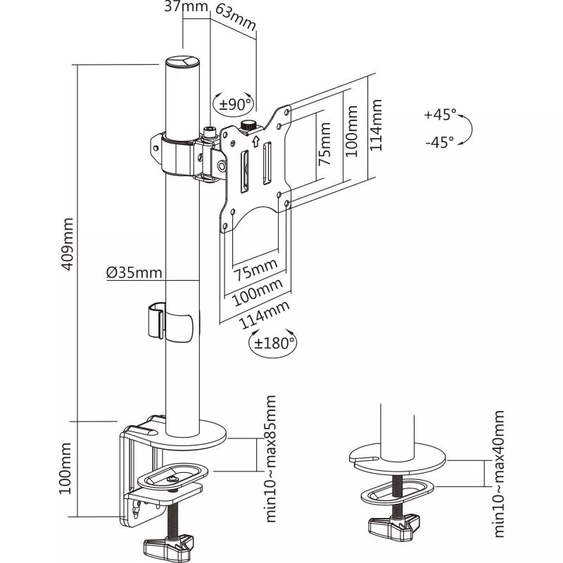 InLine® Tischhalterung, für LCD-/LED-Display bis 81cm (32"), max. 9kg, schwarz InLine® Tischhalterung, für LCD-/LED-Display bis 81cm (32"), max. 9kg, schwarz