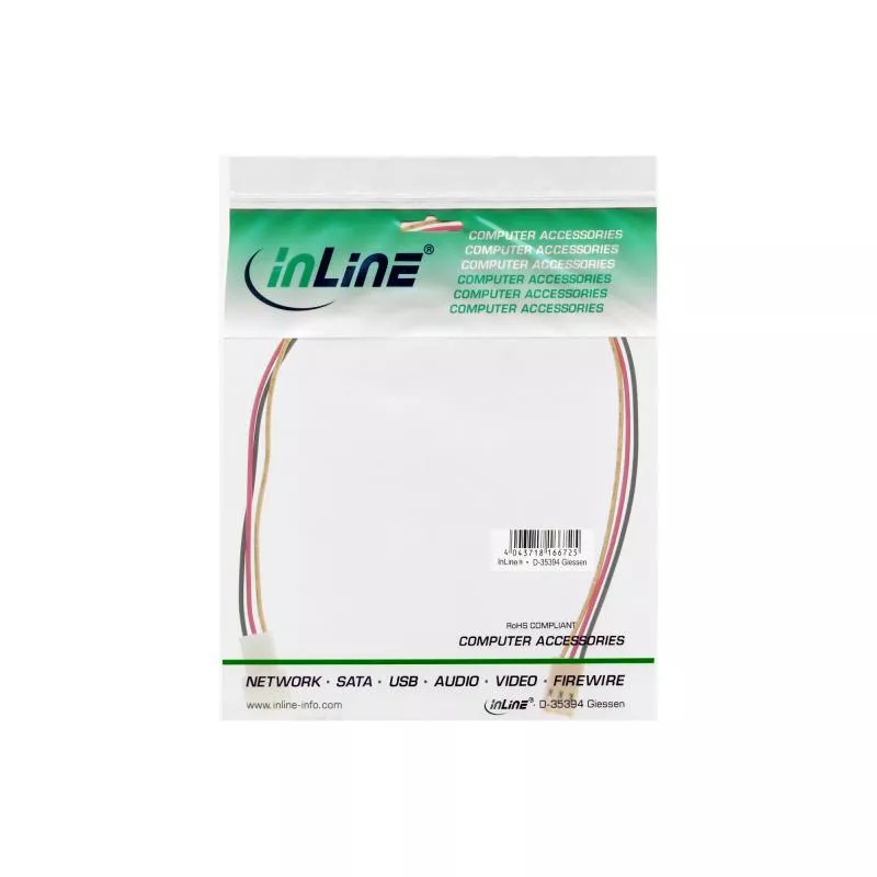 InLine® Lüfterkabel Verlängerung, 3pol Molex Stecker / Buchse, 1m
