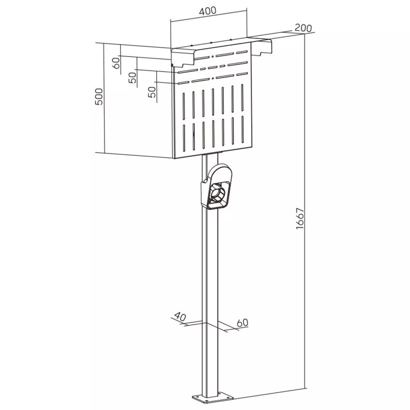 Universal Wallbox Standfuß XL mit Wetter- und Kabelschutz – Extra großer Ständer für EV-Ladestationen