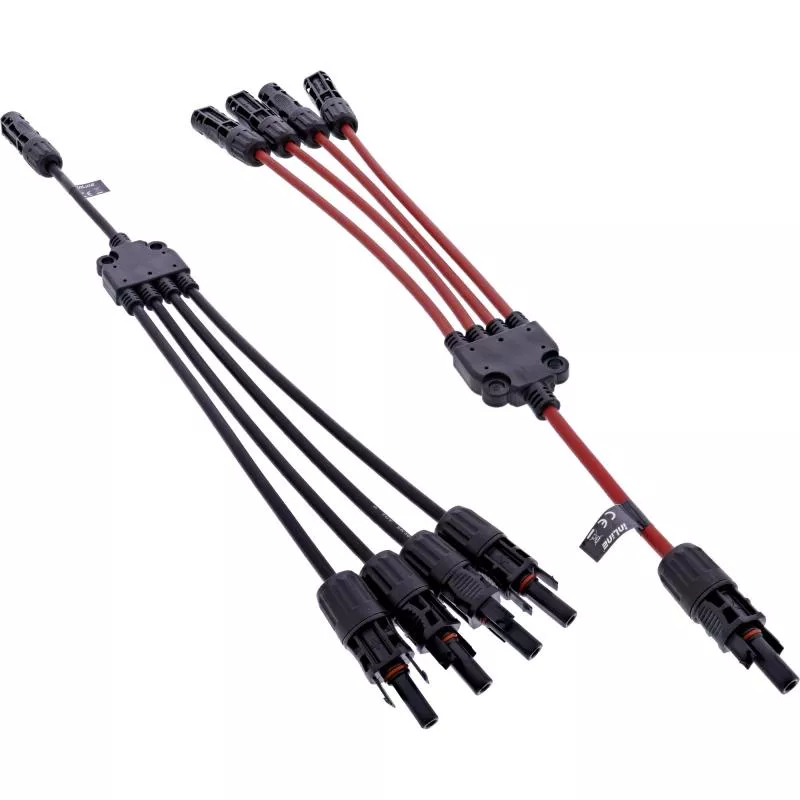 Solarkabel Y-Verteiler 4-fach Set (2×0,42 m, Schwarz/Rot, 4 mm²) Solarkabel Y-Verteiler 4-fach Set (2×0,42 m, Schwarz/Rot, 4 mm²)