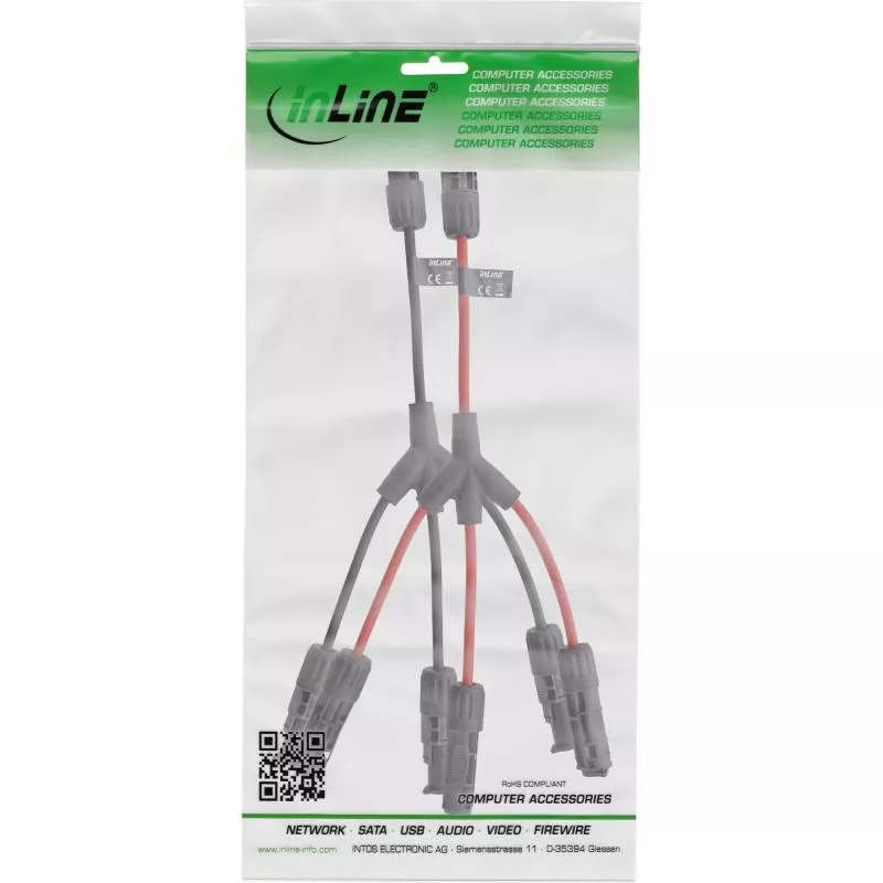 Solarkabel Y-Verteiler 3-fach Set (2×0,36 m, Schwarz/Rot, 4 mm²)
