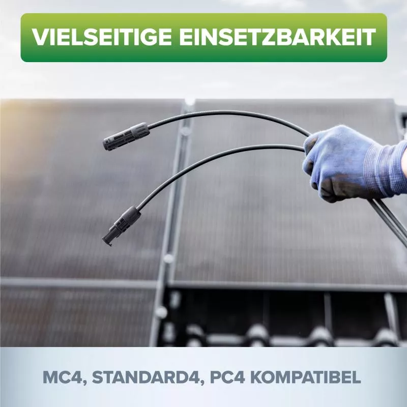 Solarkabel Y-Verteiler 3-fach Set (2×0,36 m, Schwarz/Rot, 4 mm²)