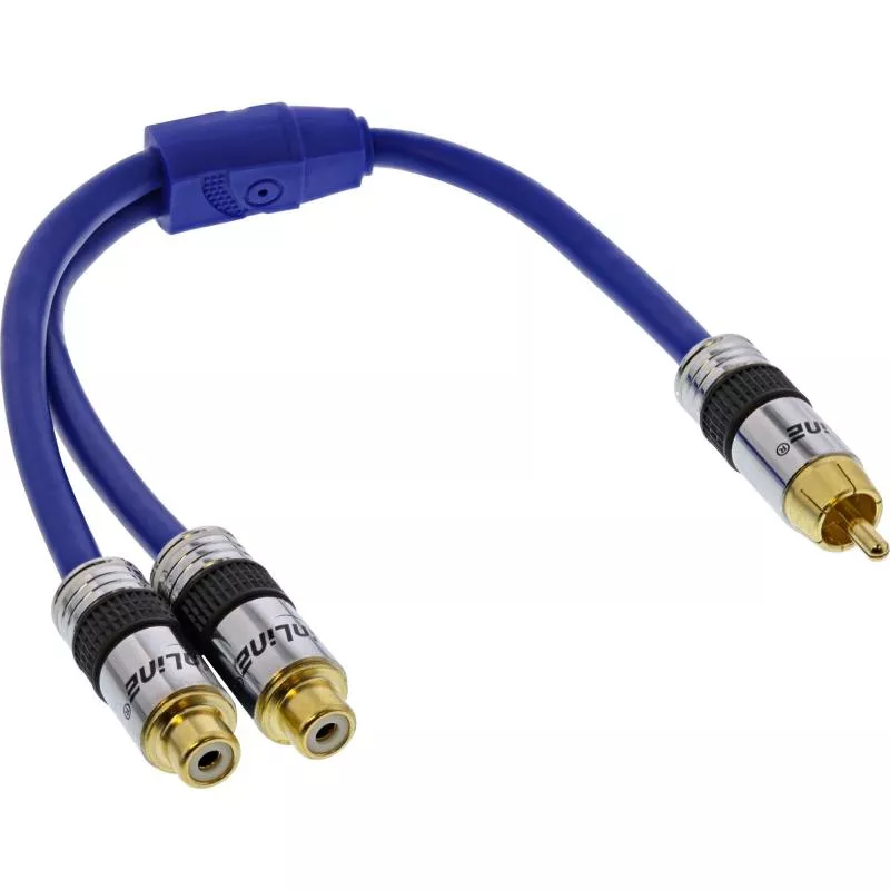 Cinch-Y-Kabel Premium – 1x Cinch Stecker auf 2x Cinch Buchse, 0,25 m