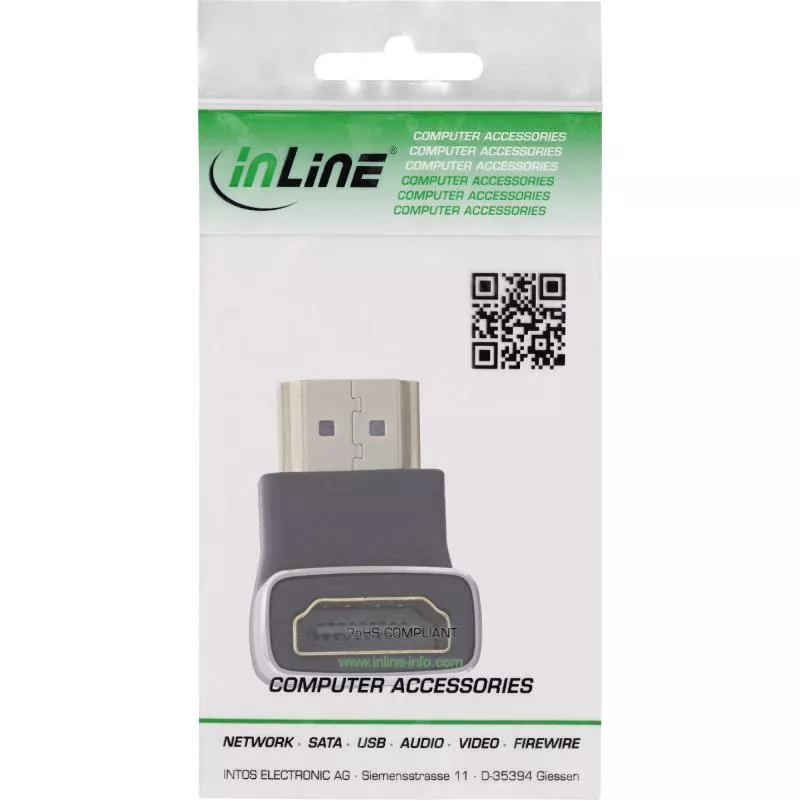 HDMI Adapter – 90° gewinkelt (unten), HDMI A Stecker auf Buchse, 8K UHD HDMI Adapter – 90° gewinkelt (unten), HDMI A Stecker auf Buchse, 8K UHD