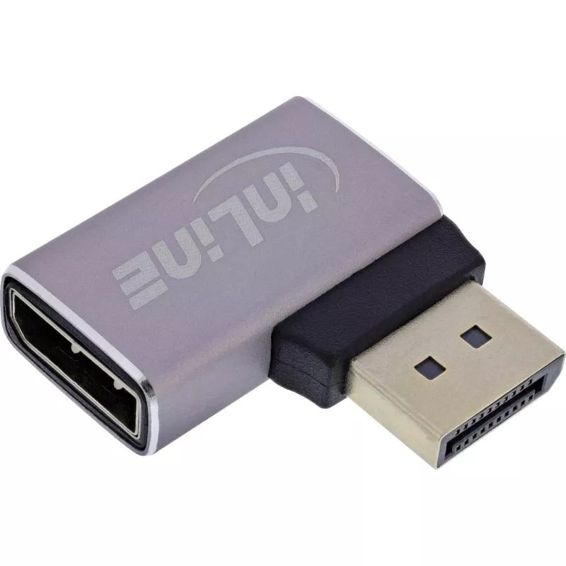 DisplayPort 1.4 Adapter – Stecker auf Buchse, 90° rechts, 8K UHD DisplayPort 1.4 Adapter – Stecker auf Buchse, 90° rechts, 8K UHD