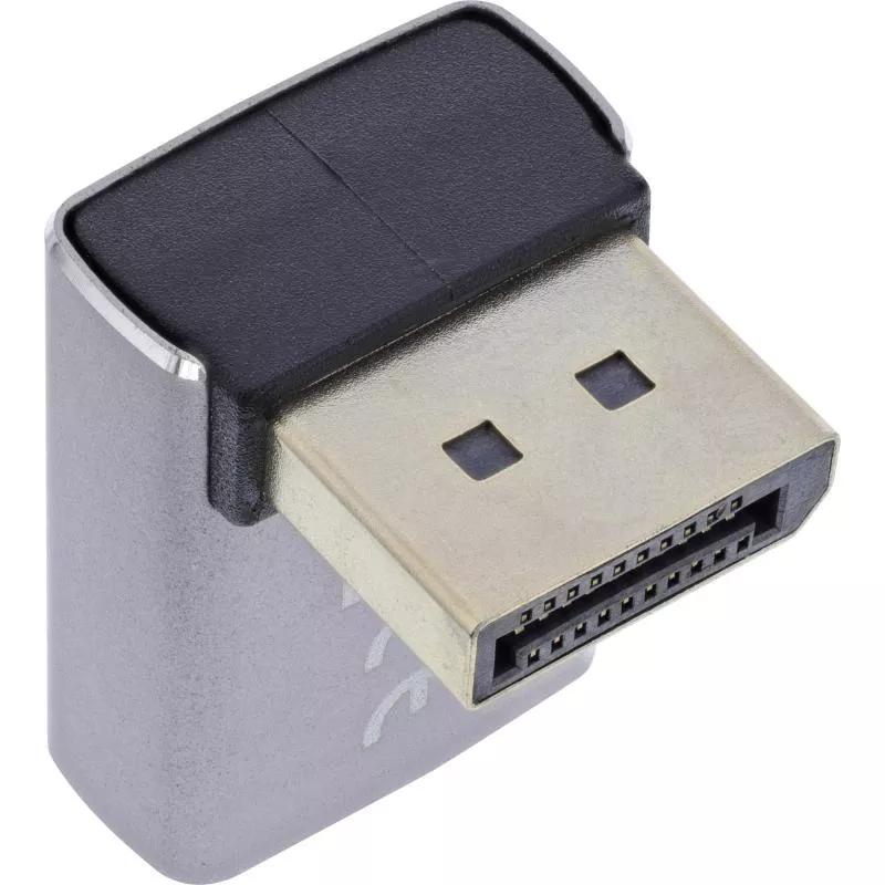 DisplayPort 1.4 Adapter – Stecker auf Buchse, 90° unten, 8K UHD