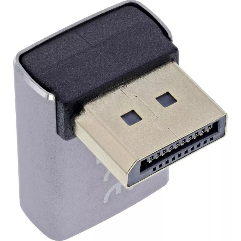 DisplayPort 1.4 Adapter – Stecker auf Buchse, 90° oben, 8K UHD