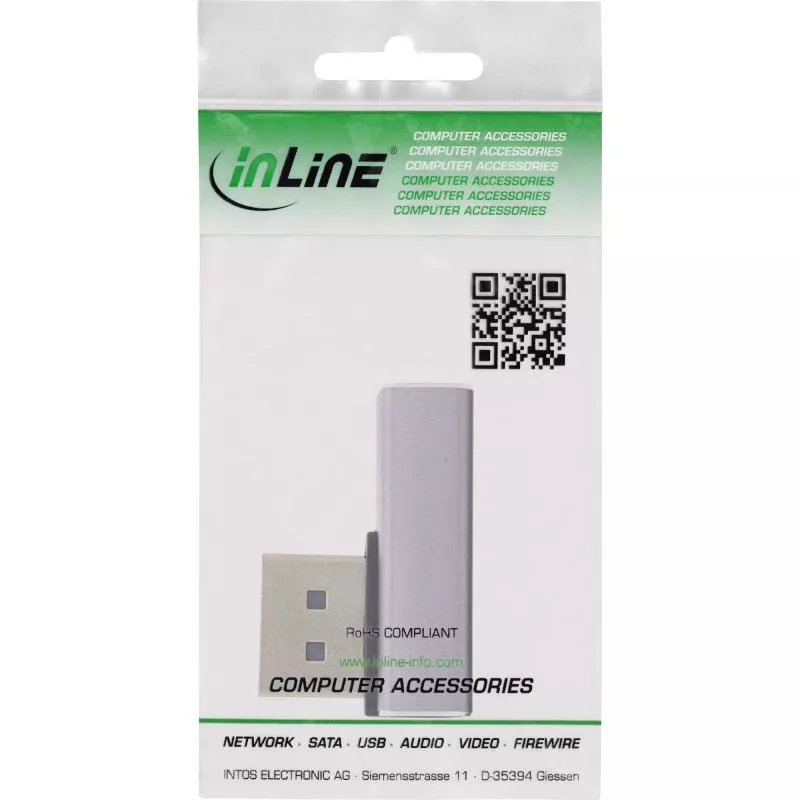 DisplayPort 1.4 Adapter – Stecker auf Buchse, 90° vertikal links, 8K UHD