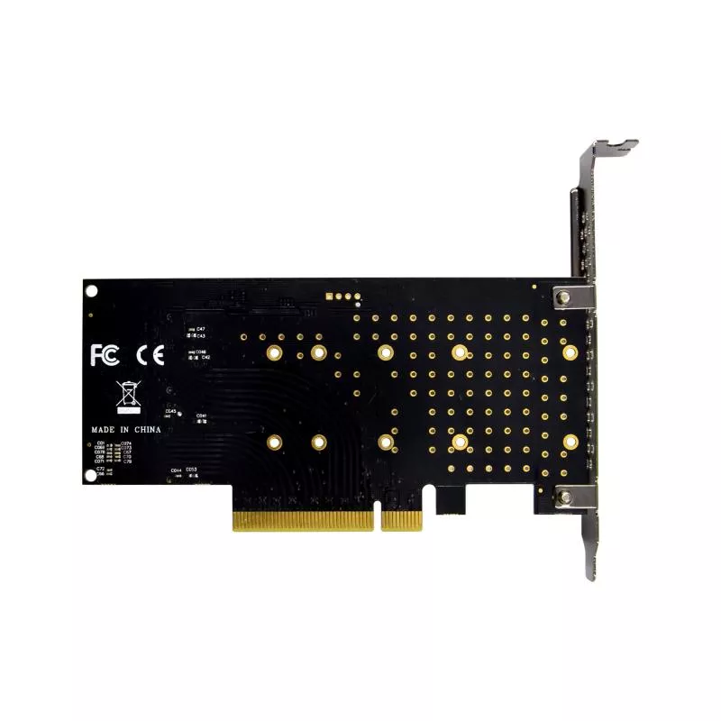 PCIe Karte x8 zu 2x NVMe M.2 (Key M) – Bifurcation-fähig