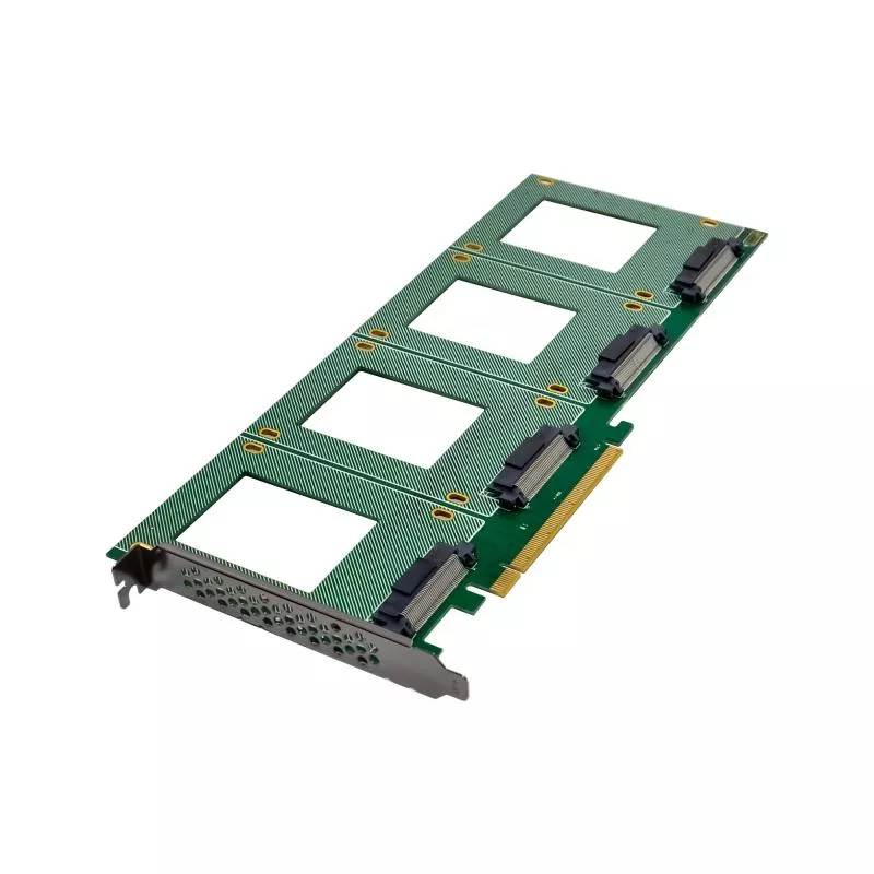 PCIe Karte zu 4x intern U.2 NVMe SFF-8639 – Bifurcation, PCIe x16