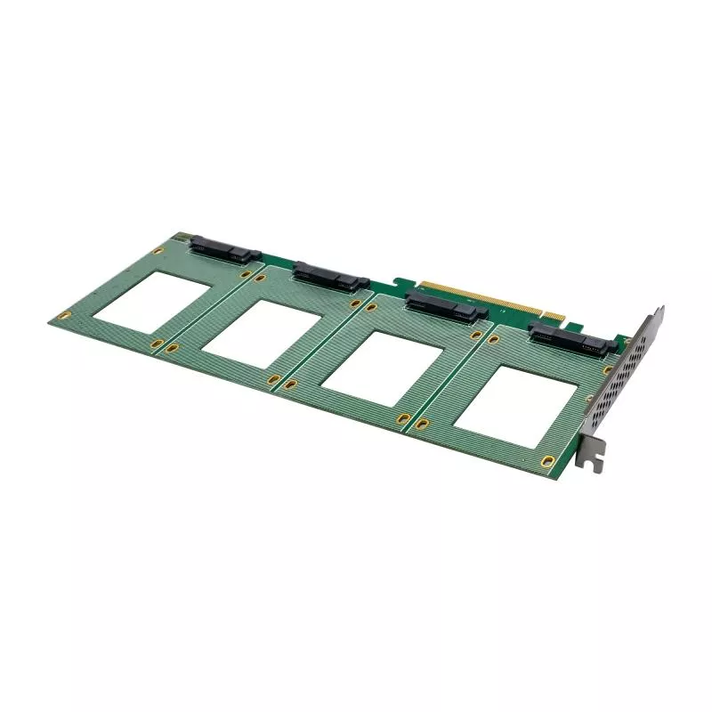 PCIe Karte zu 4x intern U.2 NVMe SFF-8639 – Bifurcation, PCIe x16