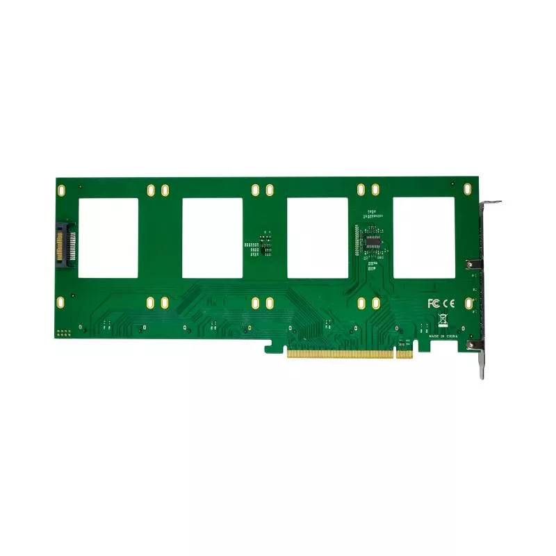 PCIe Karte zu 4x intern U.2 NVMe SFF-8639 – Bifurcation, PCIe x16