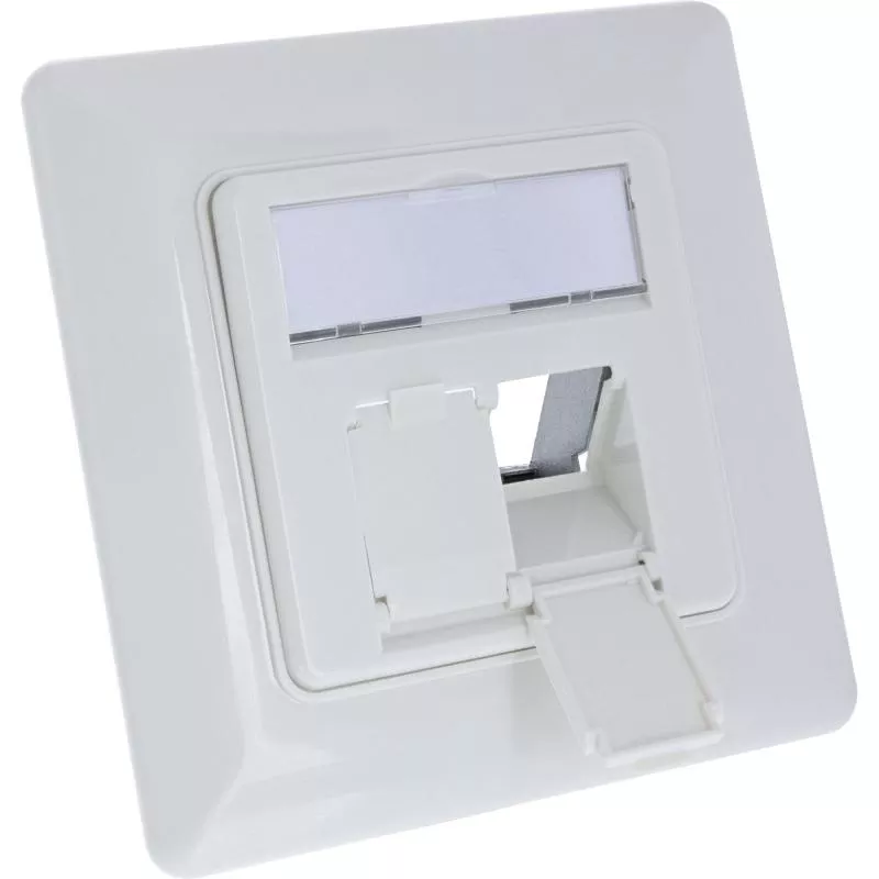 Rahmenset für 2x RJ45, schmale Bauform 32 mm, Keystone SNAP-In, UP, weiß Rahmenset für 2x RJ45, schmale Bauform 32 mm, Keystone SNAP-In, UP, weiß