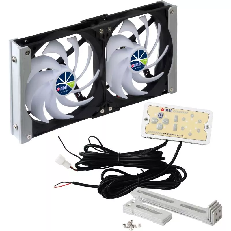 Titan TTC-SC20(B)V2+ Kühlschrank-Doppellüfter 120x25mm IP55, Timer Gleichrichter Titan TTC-SC20(B)V2+ Kühlschrank-Doppellüfter 120x25mm IP55, Timer Gleichrichter