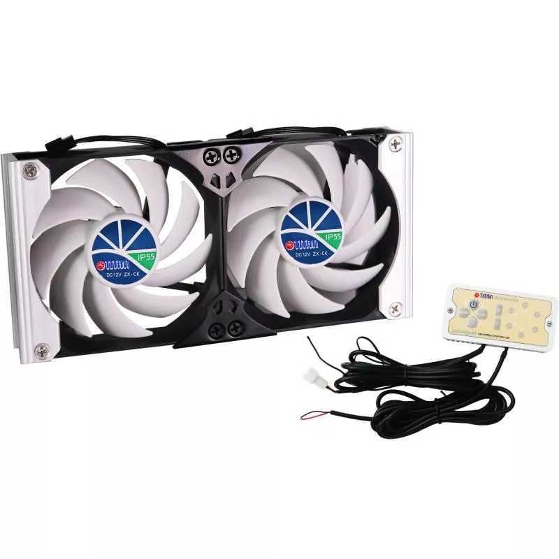 Titan TTC-SC20(B)V2+ Kühlschrank-Doppellüfter 120x25mm IP55, Timer Gleichrichter Titan TTC-SC20(B)V2+ Kühlschrank-Doppellüfter 120x25mm IP55, Timer Gleichrichter