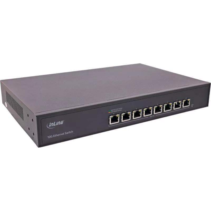 10G Netzwerk Switch, 8-Port RJ45, 19", Metallgehäuse, aktiver Lüfter 10G Netzwerk Switch, 8-Port RJ45, 19", Metallgehäuse, aktiver Lüfter