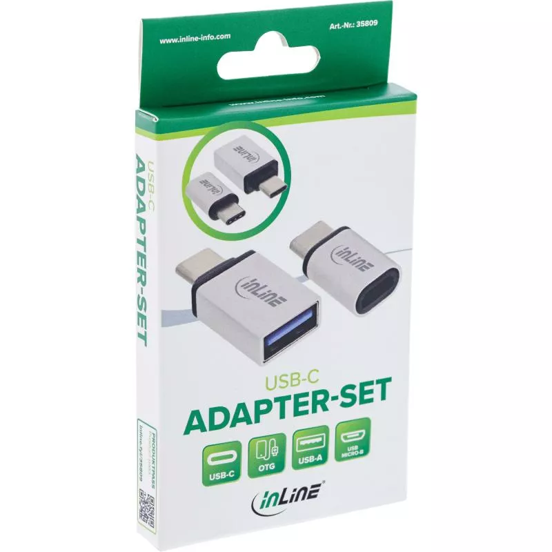 USB-C Adapter-Set: USB-A (Gen 1) & Micro-B – Aluminium, OTG-fähig