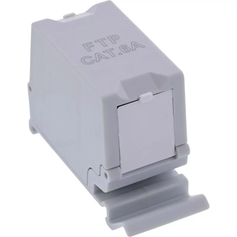 Cat.6A RJ45 Doppelkupplung für Hutschiene – 10G-tauglich, geschirmt Cat.6A RJ45 Doppelkupplung für Hutschiene – 10G-tauglich, geschirmt