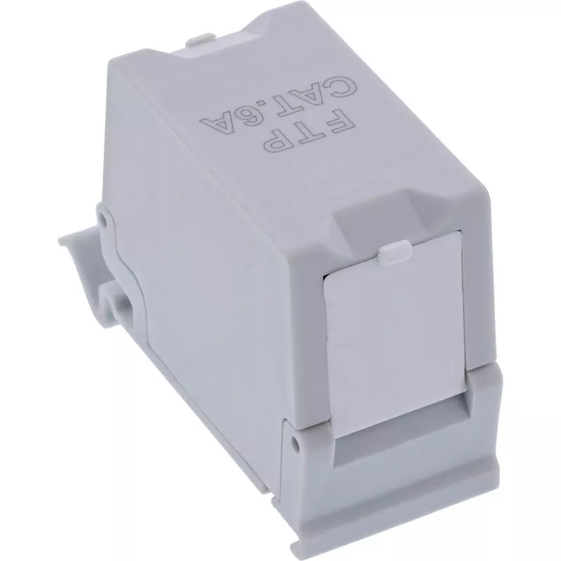 Cat.6A RJ45 Doppelkupplung für Hutschiene – 10G-tauglich, geschirmt Cat.6A RJ45 Doppelkupplung für Hutschiene – 10G-tauglich, geschirmt