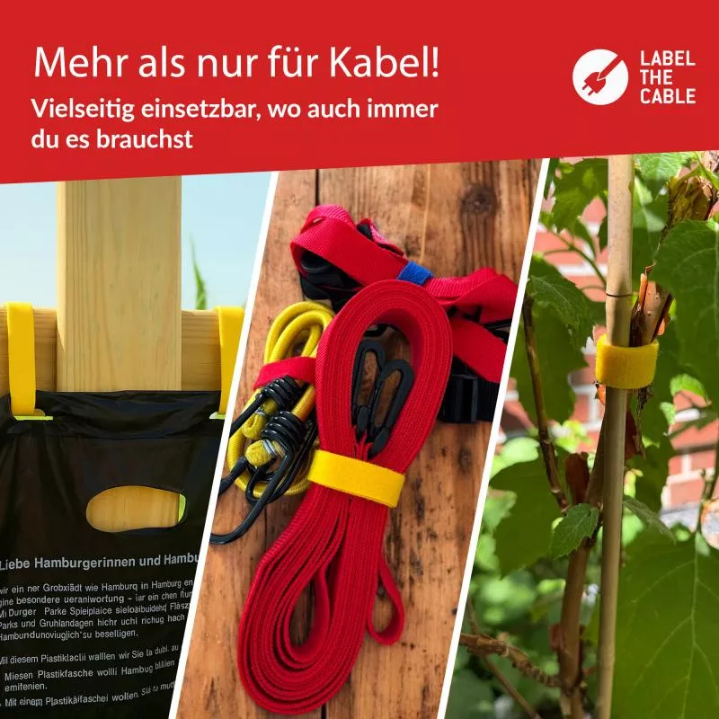 Label-The-Cable LTC PRO Roll Strap, doppelseitige Klettbandrolle, 25m, gelb