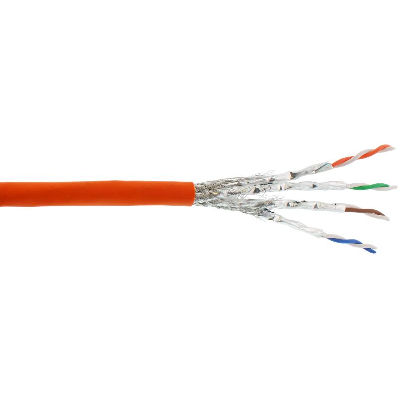 Cat 7A Verlegekabel, S/FTP, PiMF, AWG23, LSZH, 1200 MHz, Eca, Orange