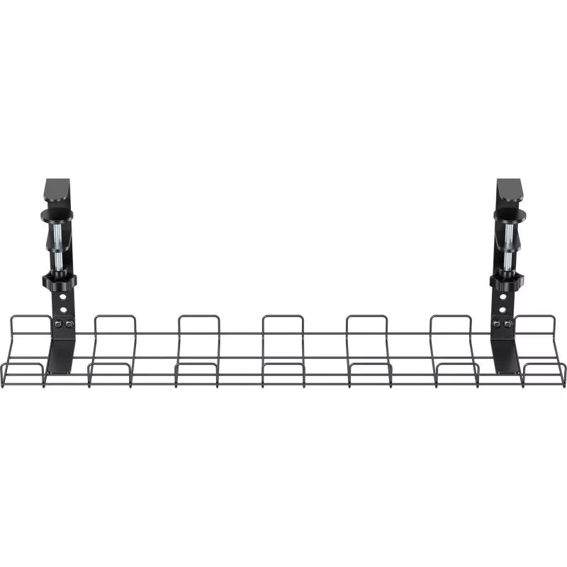 Kabelführungsgitter 60 cm zur Tischmontage, schwarz – mit Schraubklemmen, 5 kg Traglast